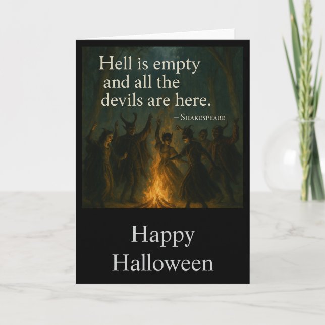 Halloween Spooky Greetings Card - Hell is Empty (Front)