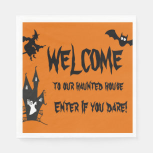 Halloween Spooky Haunted House Paper Napkin