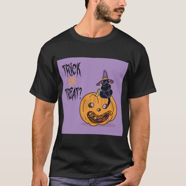 Halloween Spooky Horror Cute Scary Trick or Treat T-Shirt (Front)