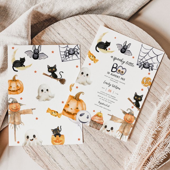 Halloween Spooky Little Boo Baby Shower Invitation (Creator Uploaded)