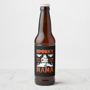 Halloween Spooky Mama Birthday Beer Bottle Label