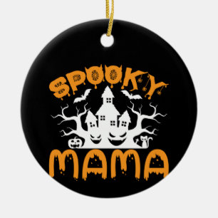 Halloween Spooky Mama Birthday Ceramic Tree Decoration