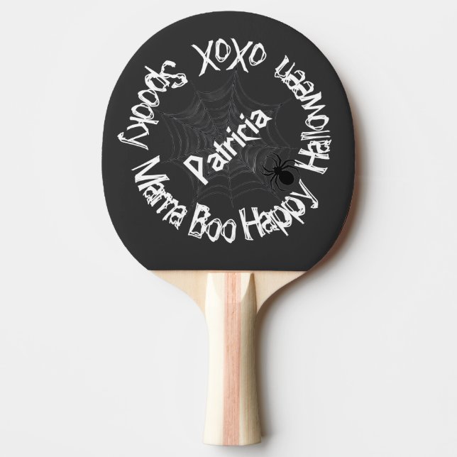 Halloween Spooky Mama Trendy Scary Black White Ping Pong Paddle (Front)