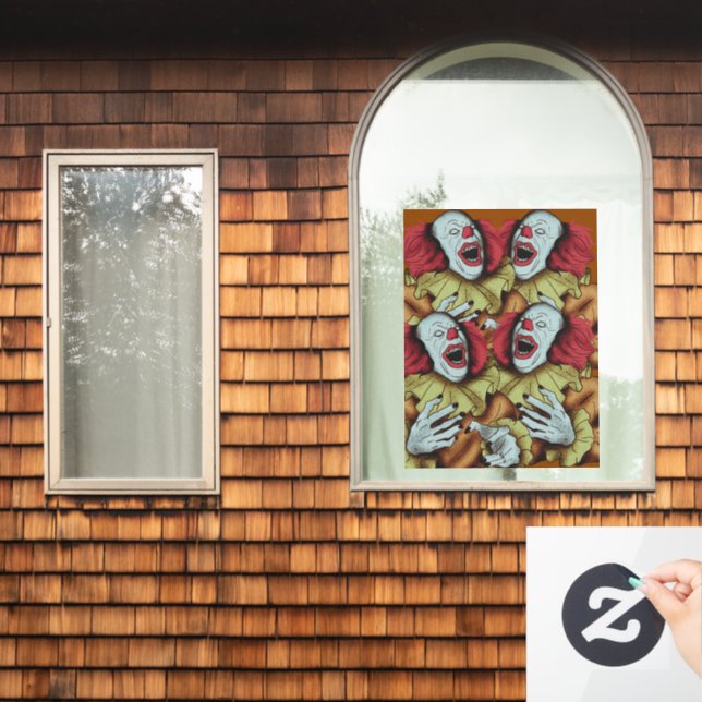 Halloween Spooky Moody Colourful Clown (Home Window)