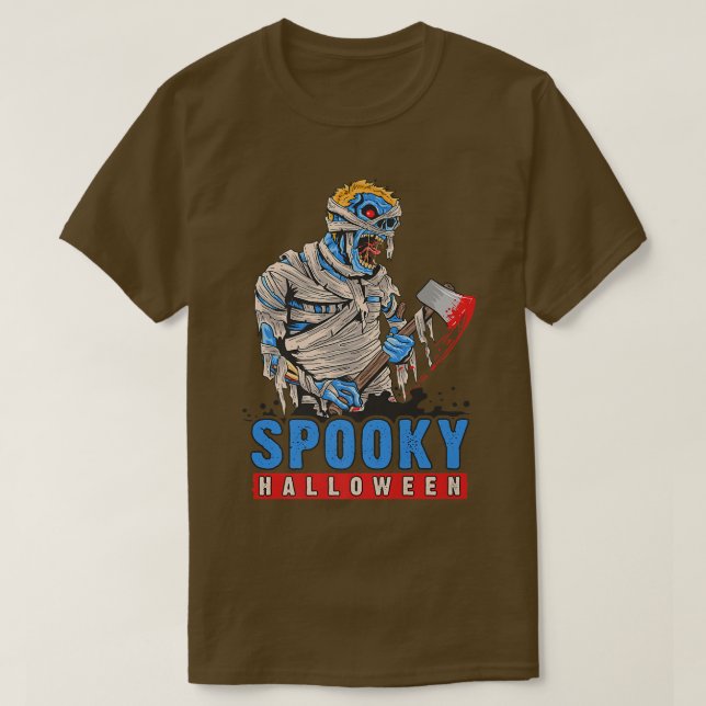 Halloween, Spooky Mummy Zombie With Ae 4179 T-Shirt (Design Front)