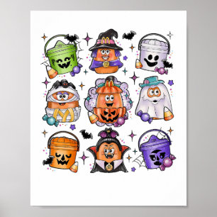 Halloween Spooky Nugget Cute Scary Movie Character Poster