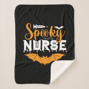 Halloween Spooky Nurse Birthday Sherpa Blanket