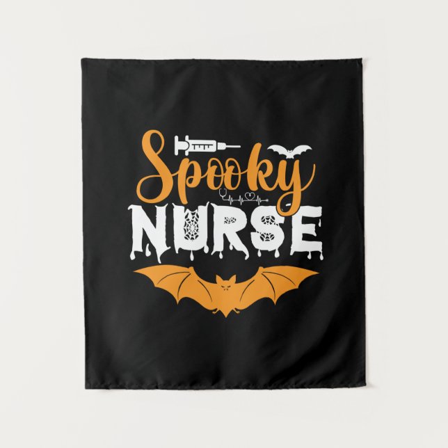 Halloween Spooky Nurse Birthday Tapestry (Front)