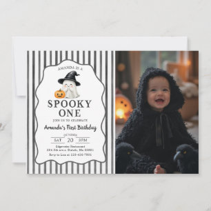 Halloween Spooky One 1st Birthday Photo Invitation