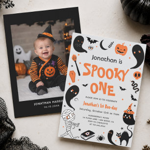 Halloween Spooky One Birthday Party Boy Invitation