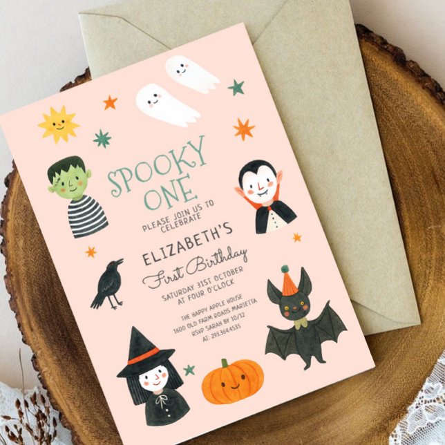 Halloween Spooky One First Birthday Invitation (Creator Uploaded)