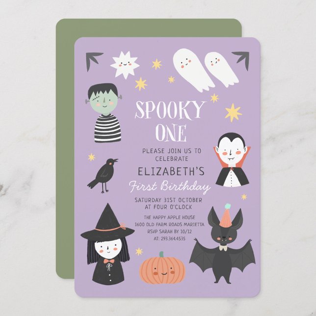 Halloween Spooky One First Birthday Invitation (Creator Uploaded)