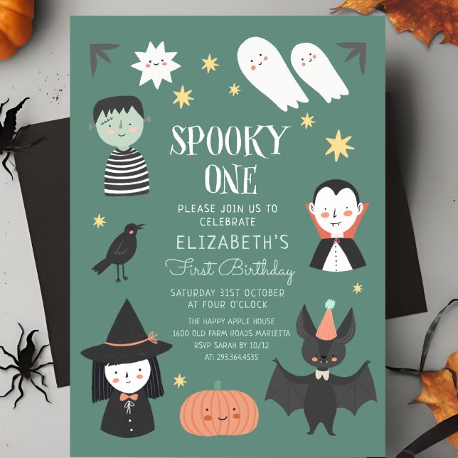 Halloween Spooky One First Birthday Invitation (Creator Uploaded)