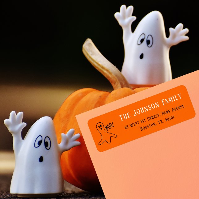 Halloween Spooky Orange Party Mail Return Address (Halloween Spooky Orange Party Mail Return Address Label)