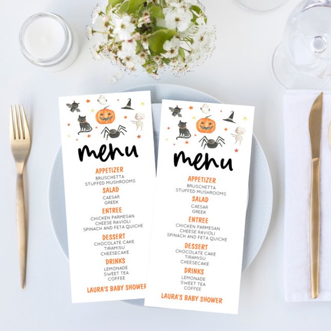 Halloween Spooky Pumpkin Baby Shower Food Menu (Creator Uploaded)