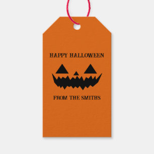 Halloween Spooky Pumpkin Face Gift Tags