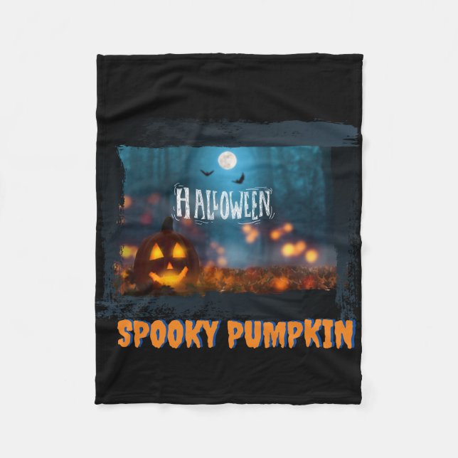 HALLOWEEN SPOOKY PUMPKIN FLEECE BLANKET (Front)