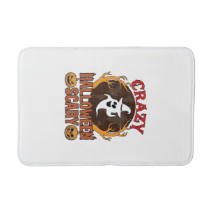 Halloween Spooky Pumpkin Retro Engraved Texture_1 Bath Mat
