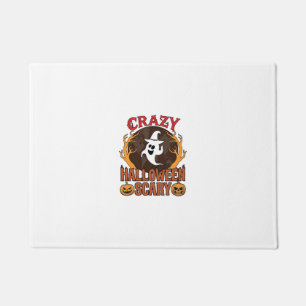 Halloween Spooky Pumpkin Retro Engraved Texture_1 Doormat