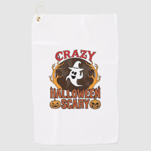 Halloween Spooky Pumpkin Retro Engraved Texture_1 Golf Towel