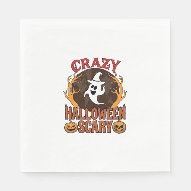 Halloween Spooky Pumpkin Retro Engraved Texture_1 Napkin (Front)