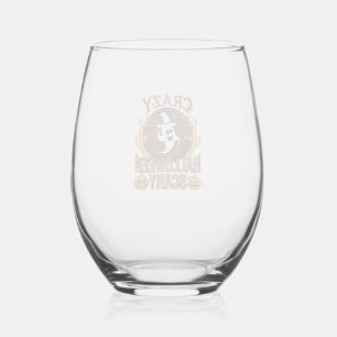 Halloween Spooky Pumpkin Retro Engraved Texture_1 Stemless Wine Glass