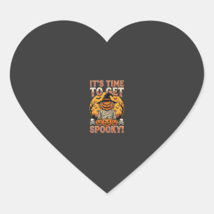 Halloween Spooky Pumpkin Scarecrow Vintage Heart Sticker