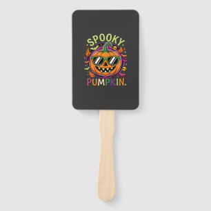 Halloween Spooky Pumpkin Sunglasses Vector Hand Fan