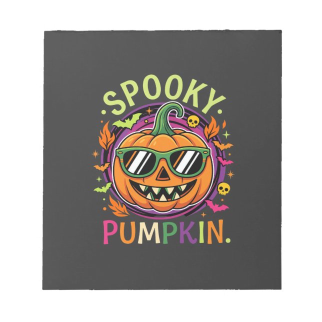 Halloween Spooky Pumpkin Sunglasses Vector Notepad (Front)