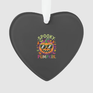 Halloween Spooky Pumpkin Sunglasses Vector Ornament