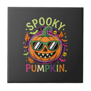 Halloween Spooky Pumpkin Sunglasses Vector Tile