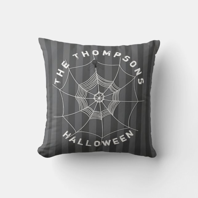Halloween Spooky Scary Cute Spider Web Cushion (Front)