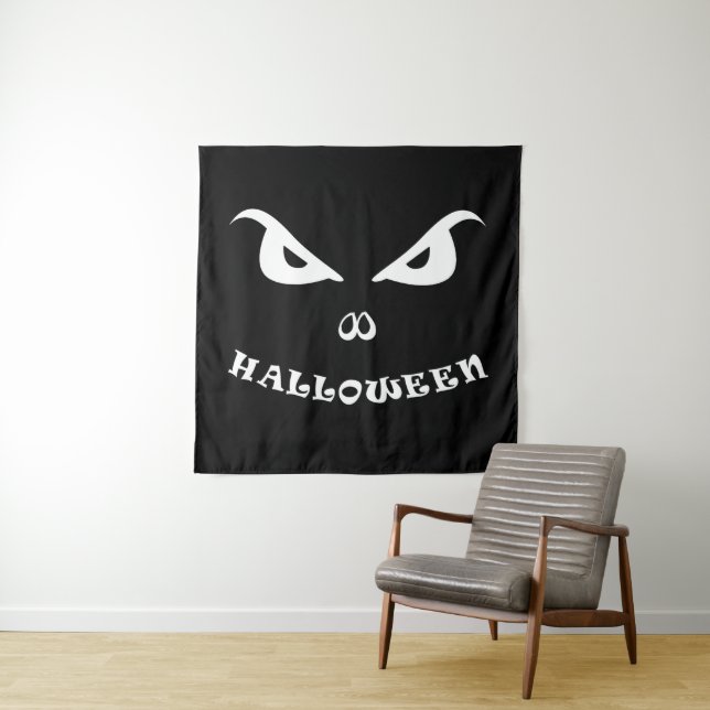 Halloween spooky scary face tapestry (In Situ)