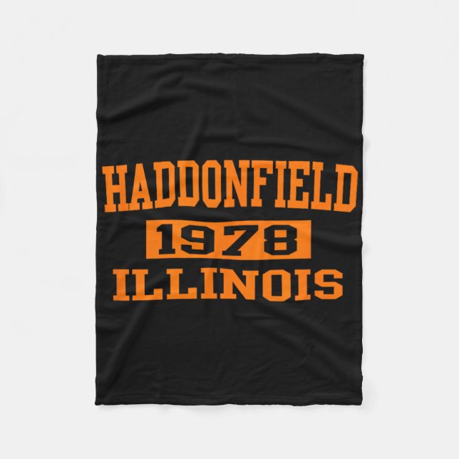 Halloween Spooky Scary Haddonfield Illinois Hallow Fleece Blanket (Front)