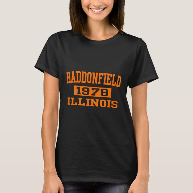 Halloween Spooky Scary Haddonfield Illinois Hallow T-Shirt (Front)