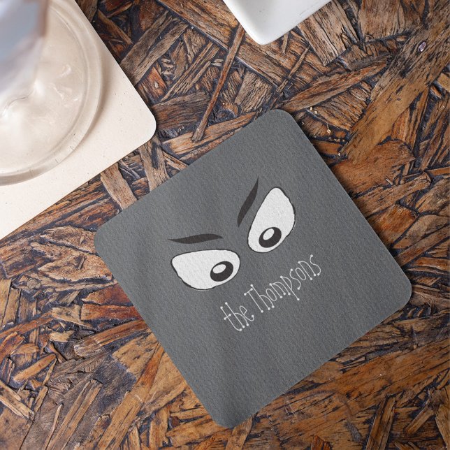 Halloween Spooky Scary Haunted Ghost Eyes Coaster (Spooky haunted ghost eyes Halloween coaster perfect for parties and drink tables.)