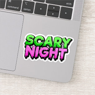 Halloween spooky scary night sticker 