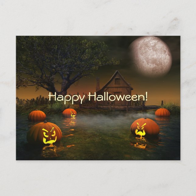 Halloween Spooky Scenes Postcard (Front)