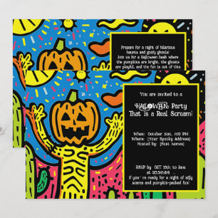 Halloween Spooky Scribble Shindig Invitation