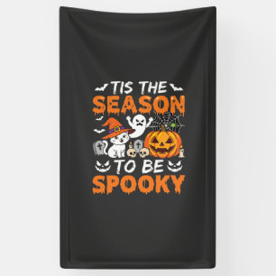 Halloween Spooky Season Cat Ghost Pumpkin Banner