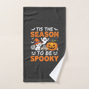 Halloween Spooky Season Cat Ghost Pumpkin Hand Towel