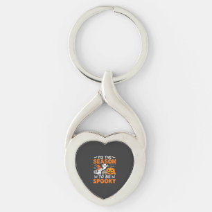 Halloween Spooky Season Cat Ghost Pumpkin Key Ring