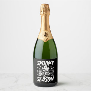 Halloween Spooky Season - Funny Halloween Party Sparkling Wine Label
