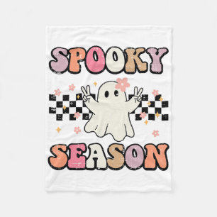 Halloween Spooky Season Ghost Peace Costume Women Fleece Blanket