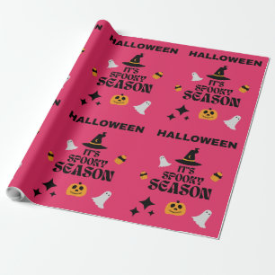 HALLOWEEN SPOOKY SEASON PINK WRAPPING PAPER
