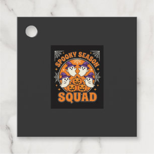 Halloween Spooky Season Squad Ghost Pumpkin Design Favour Tags