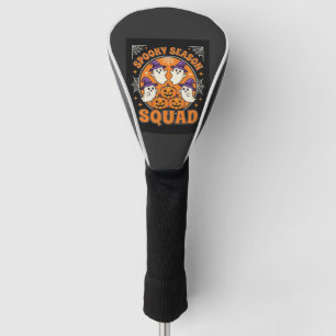 Halloween Spooky Season Squad Ghost Pumpkin Design Golf Head Cover