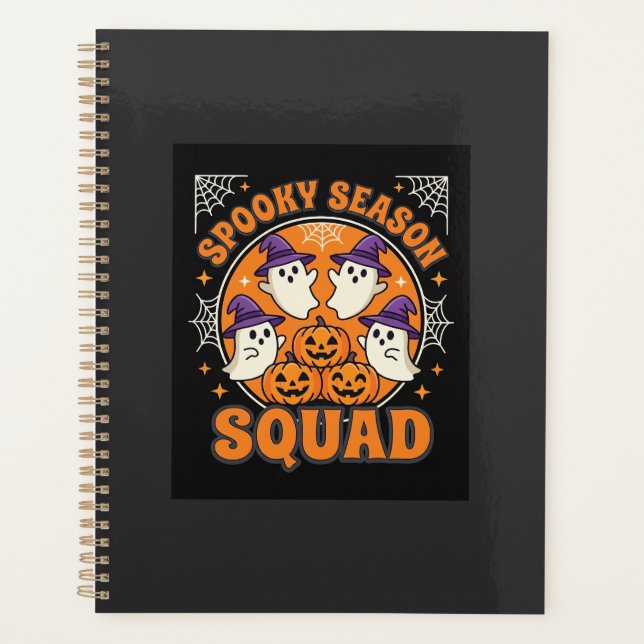 Halloween Spooky Season Squad Ghost Pumpkin Design Planner (Front)
