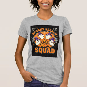 Halloween Spooky Season Squad Ghost Pumpkin Design T-Shirt