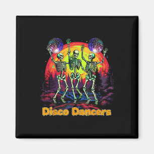 Halloween Spooky Skeleton Disco Dancers Dancing  Magnet
